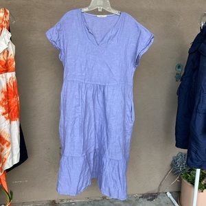Francesca Bettini 100% linen purple dress, made in Italy, size XL